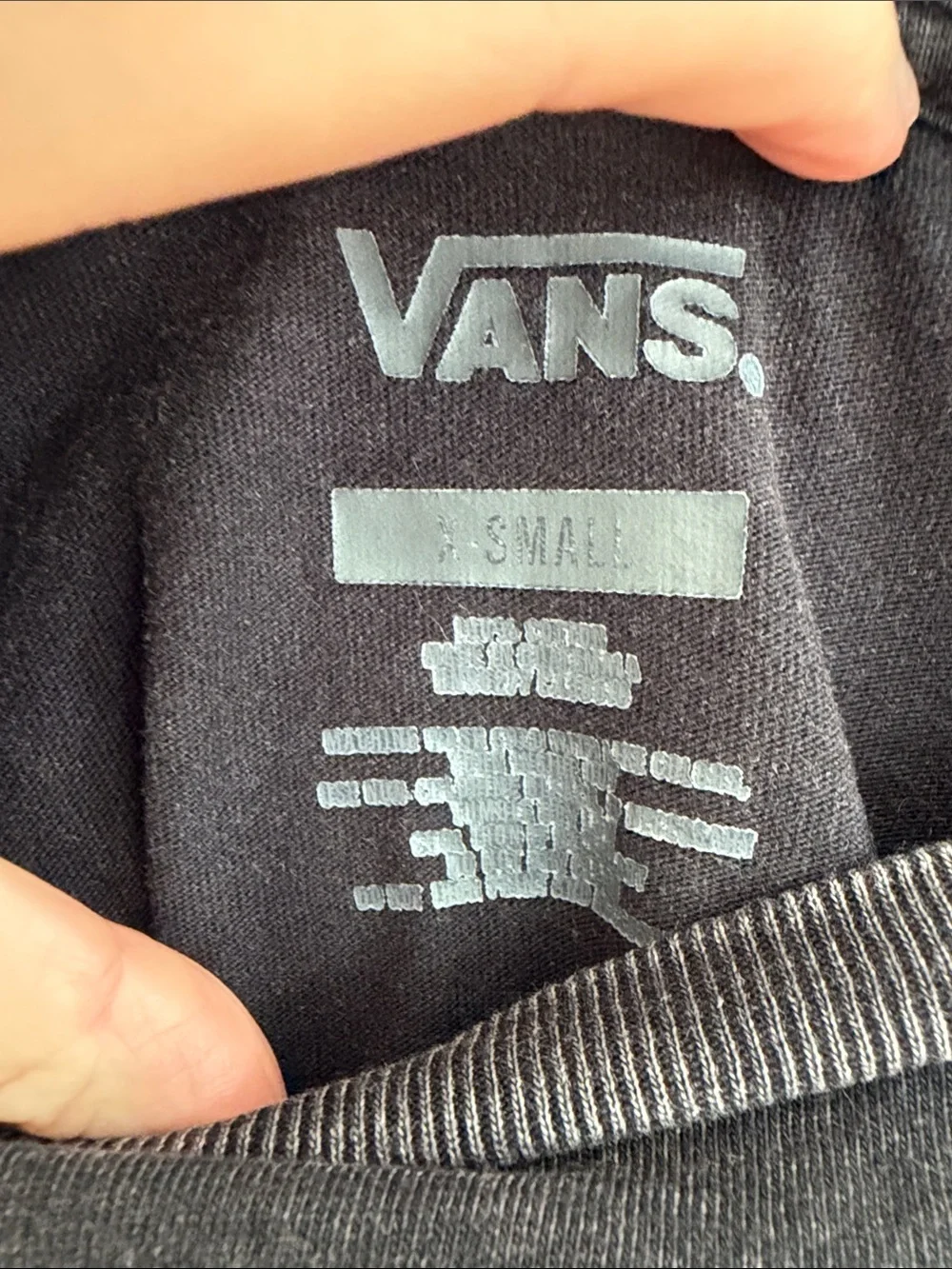 Vans Washed Black Eagle Graphic Crop Tee Size Small (Over-sized)